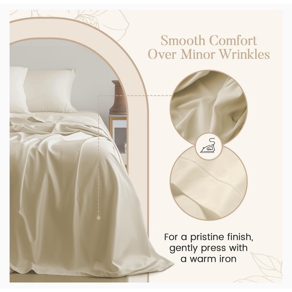 CHATEAU HOME COLLECTION KING SIZE SHEET SET IVORY COLOR 100% 4 PIECE SET - Picture 4 of 9